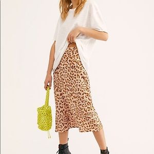 Normani Bias Leopard Printed Midi Skirt